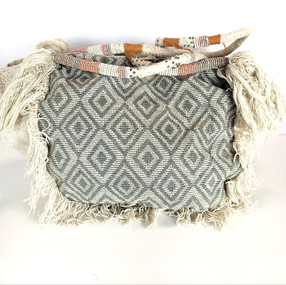 Merona boho fringe beaded bag